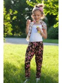 Girls\' black floral pants DZ6013 - Online store - Boutique